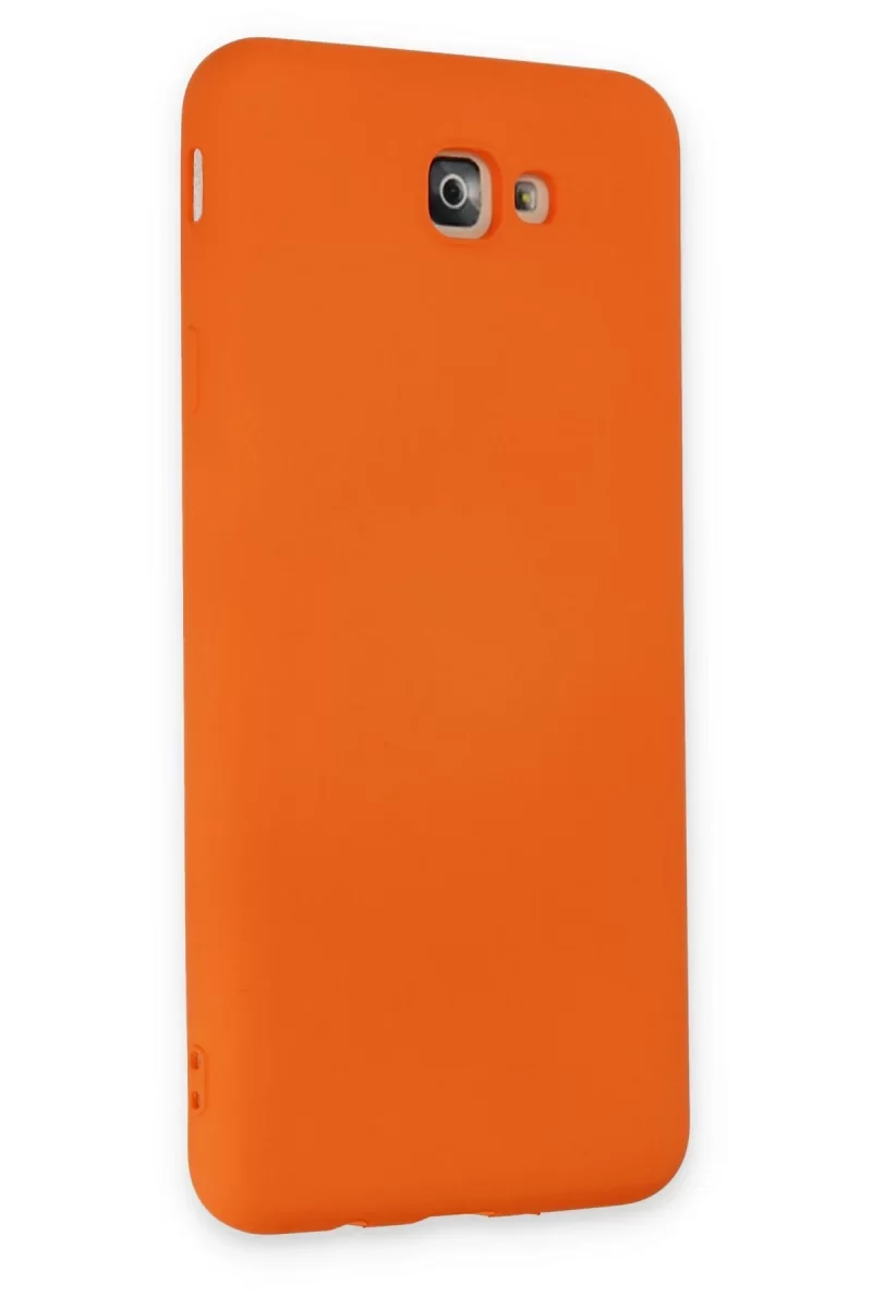 Newface Samsung Galaxy J7 Prime Kılıf Nano içi Kadife Silikon - Turuncu