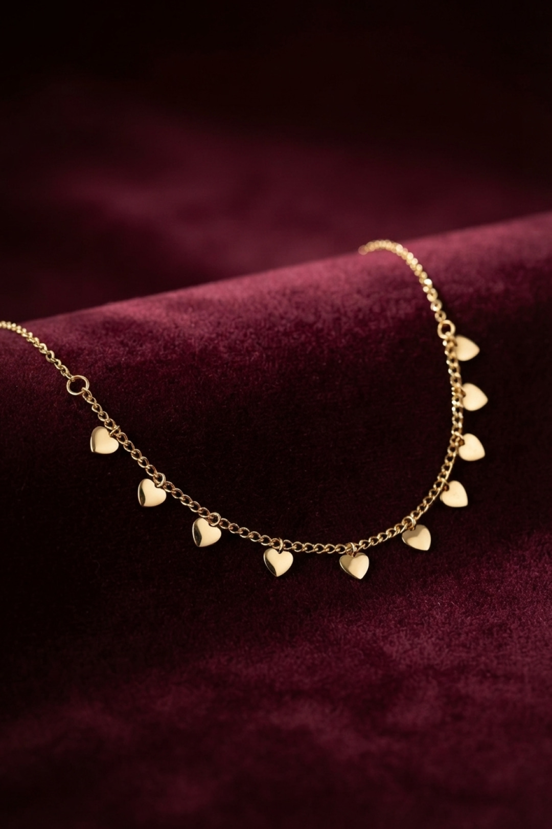 Gold Pirinç Kalp Model Kadın Kolye