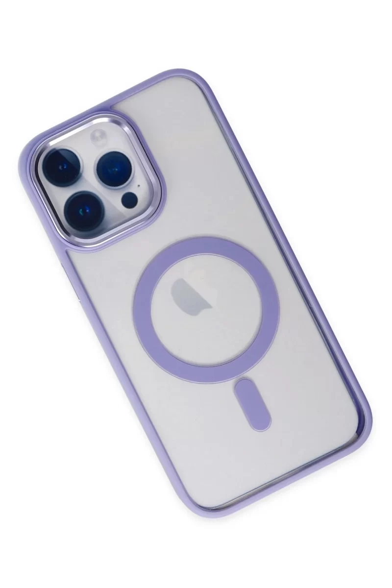 Newface Apple iPhone 14 Pro Max Kılıf Room Magneticsafe Silikon - Lila