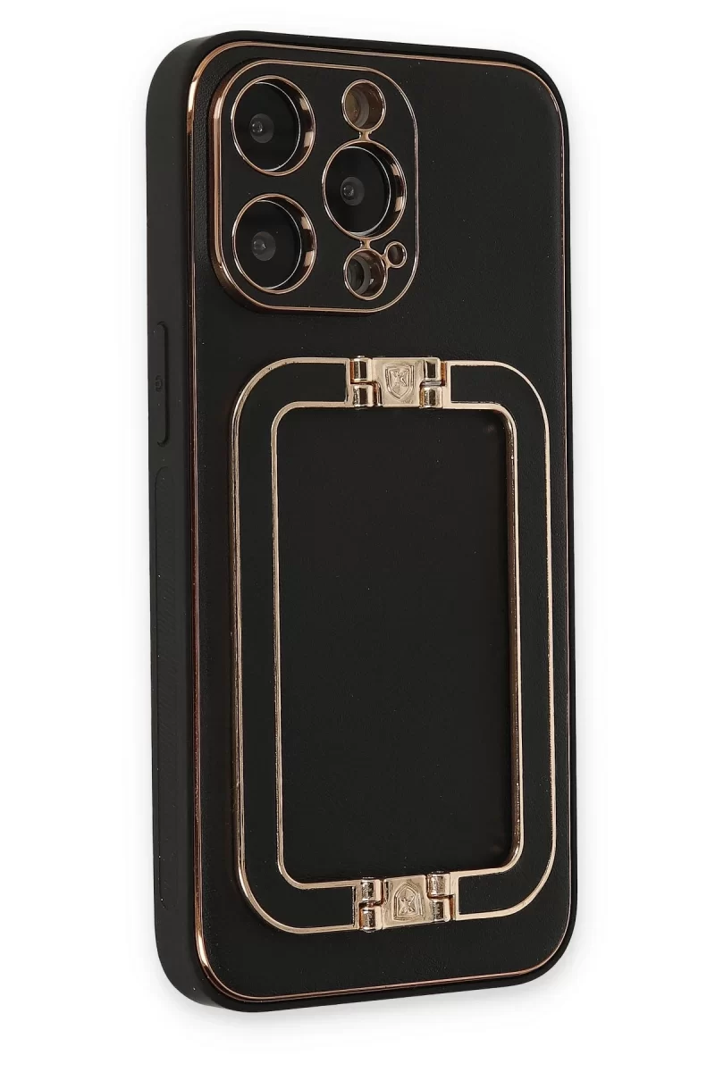 Newface Apple iPhone 13 Pro Max Kılıf Coco Elit Kapak - Siyah