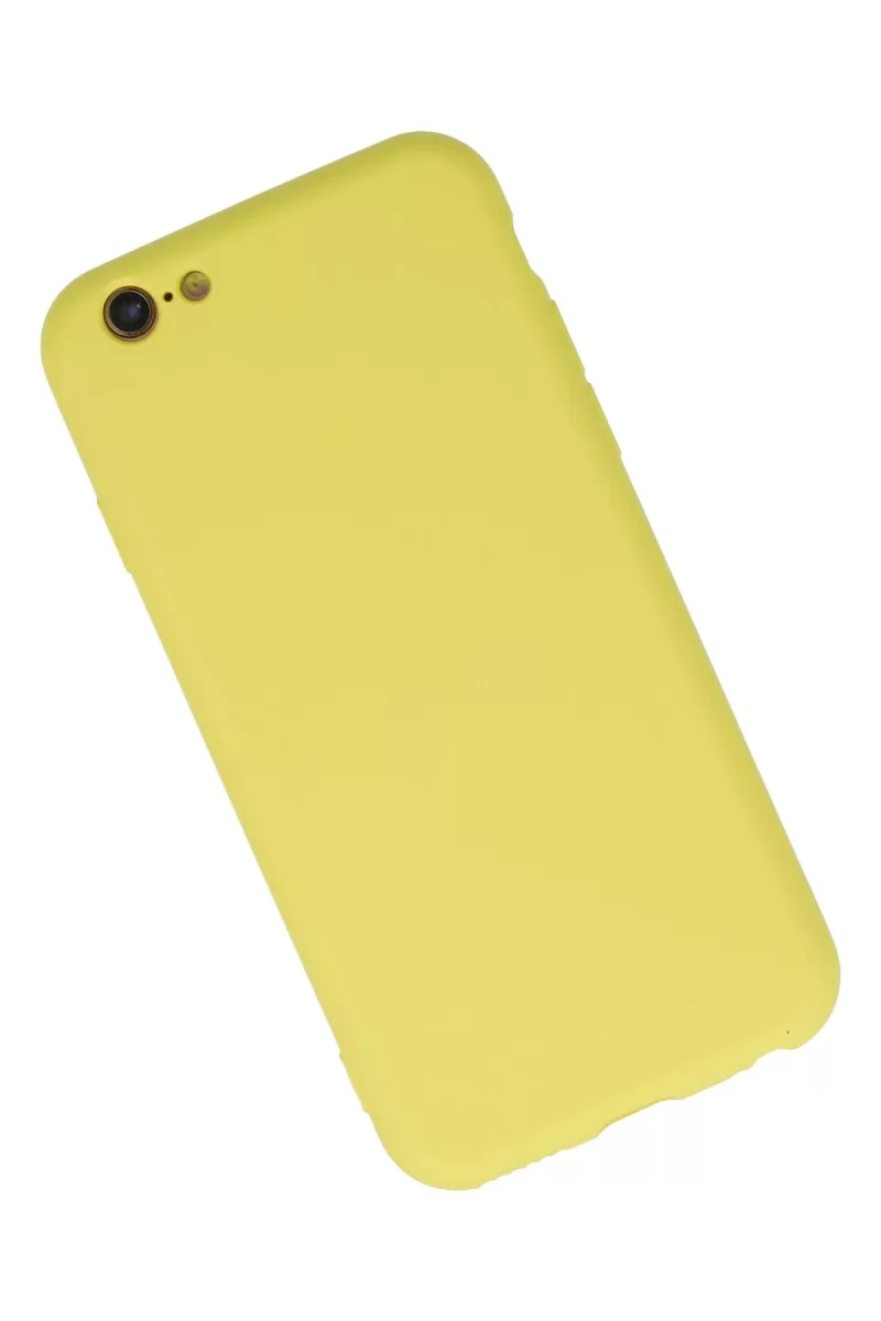 Newface Apple iPhone 6 Plus Kılıf Nano içi Kadife Silikon - Sarı