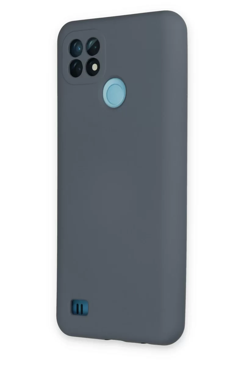 Newface Realme C21 Kılıf Nano içi Kadife Silikon - Gri