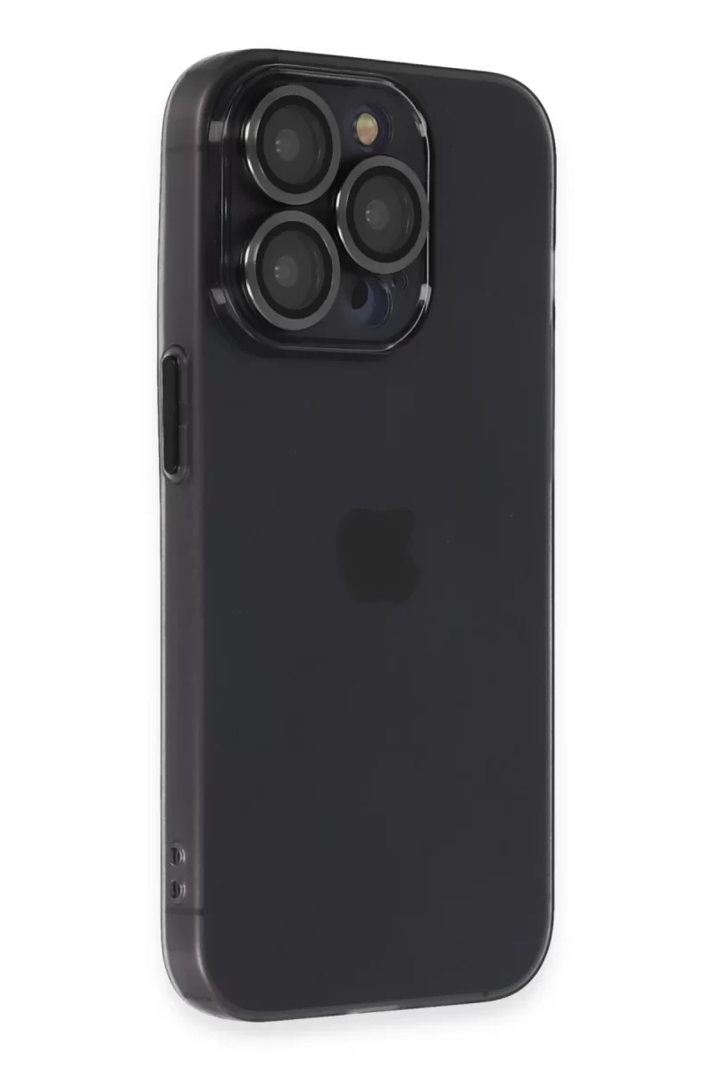 Newface Apple iPhone 13 Pro Max Kılıf Luko Lens Silikon - Siyah