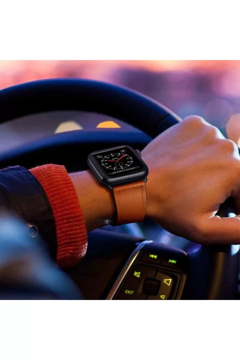 Newface Apple Watch 42mm KR415 Luaz Deri Kordon - Turuncu