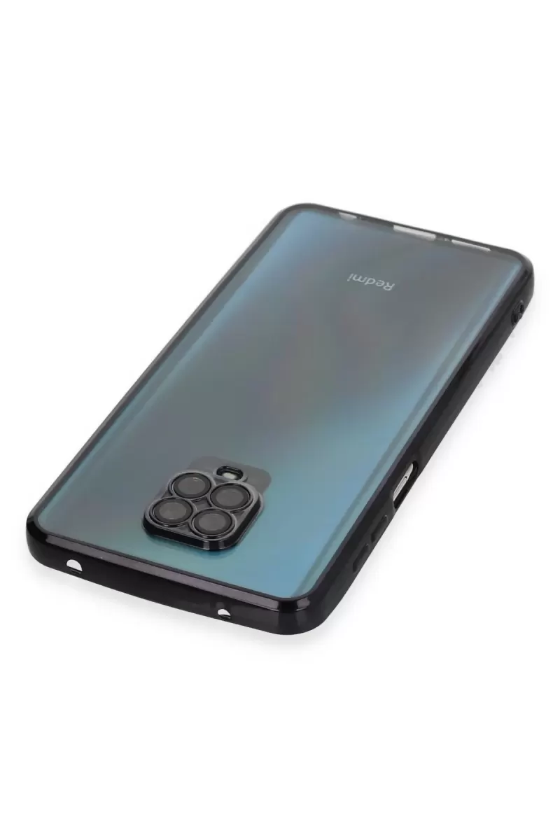 Newface Xiaomi Redmi Note 9 Pro Kılıf Razer Lensli Silikon - Siyah