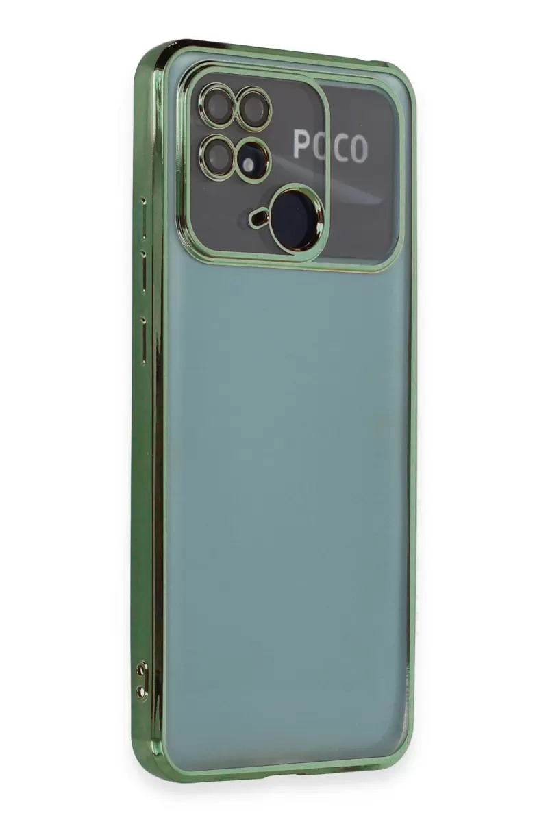 Newface Xiaomi Redmi 10C Kılıf Razer Lensli Silikon - Yeşil