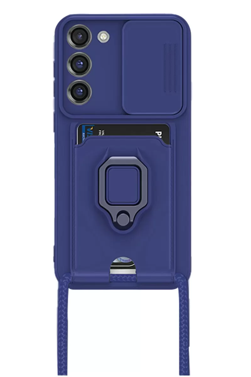 Newface Samsung Galaxy S24 Plus Kılıf Zuma Kartvizitli Yüzüklü Silikon - Lacivert