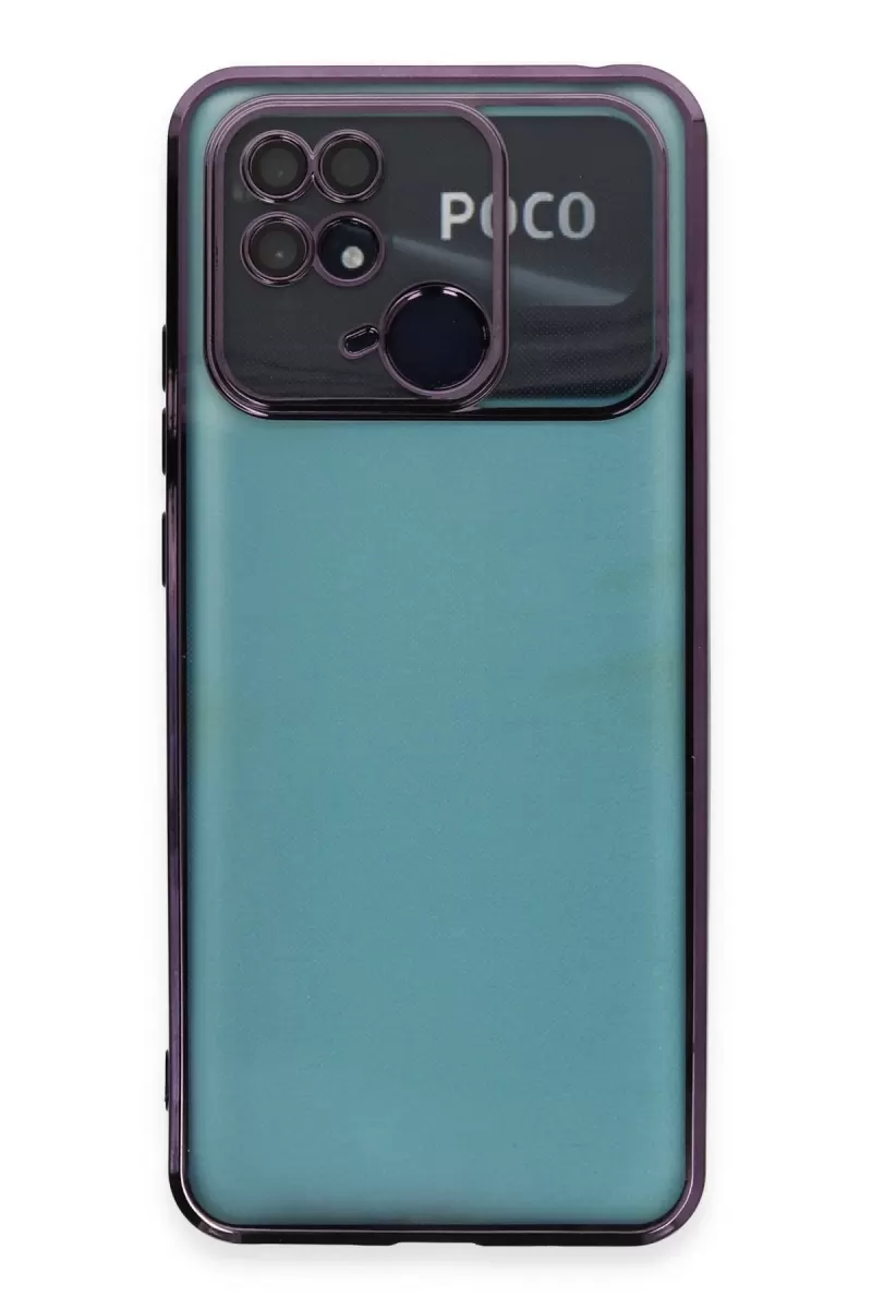 Newface Xiaomi Redmi 10C Kılıf Razer Lensli Silikon - Mor
