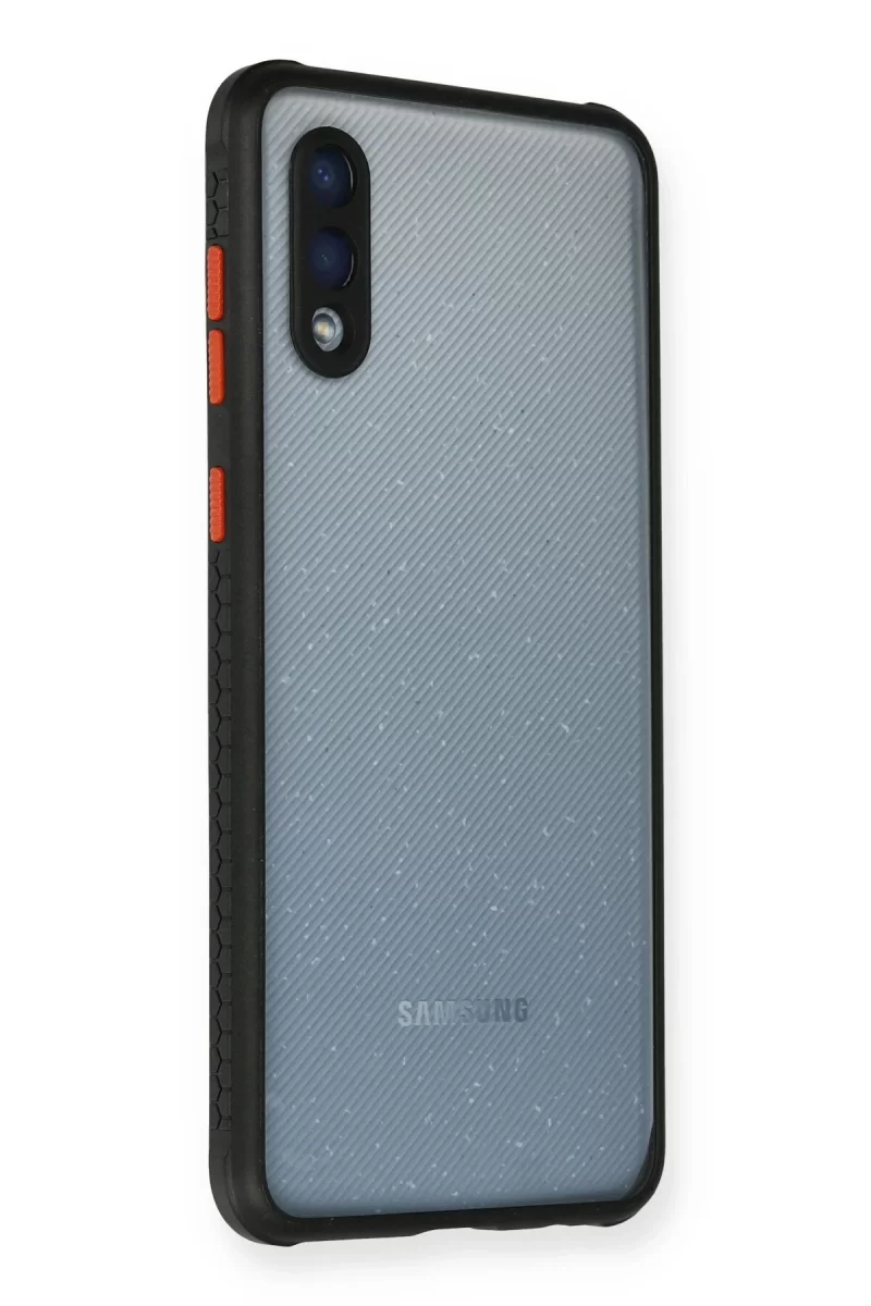 Newface Samsung Galaxy A02 Kılıf Miami Şeffaf Silikon - Siyah