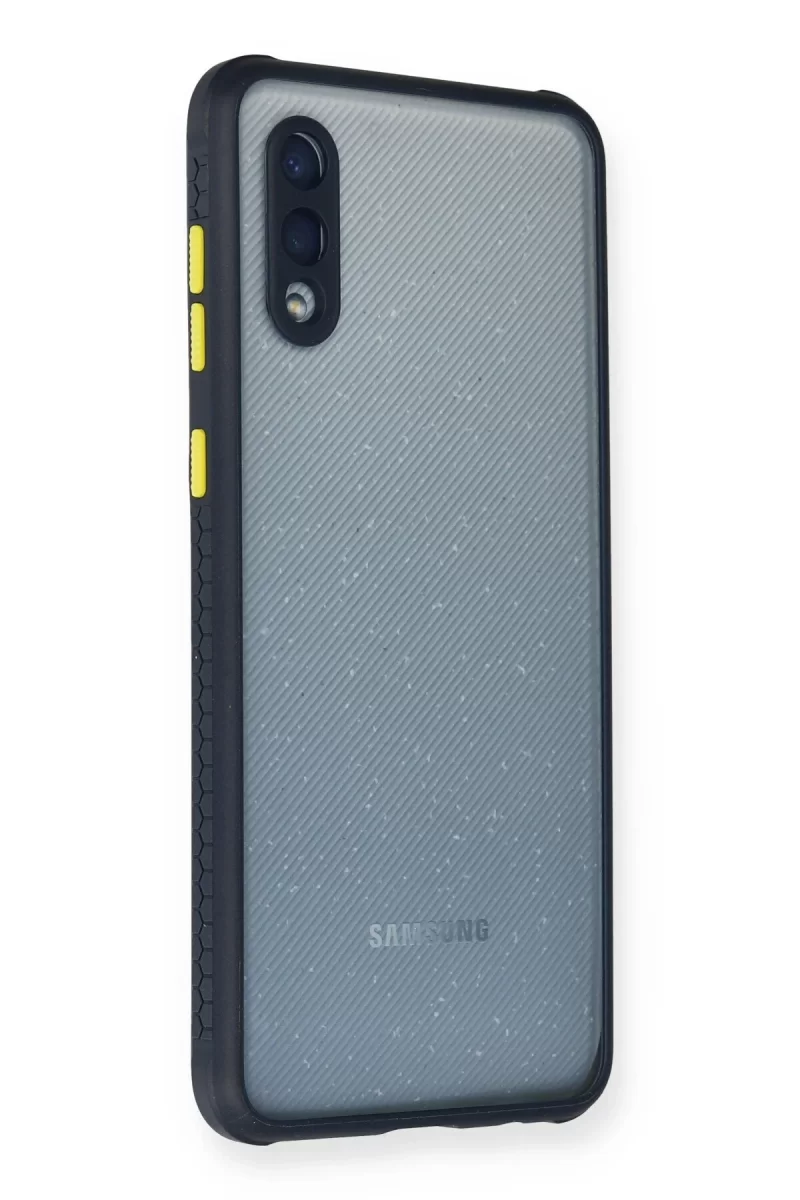 Newface Samsung Galaxy A02 Kılıf Miami Şeffaf Silikon - Lacivert
