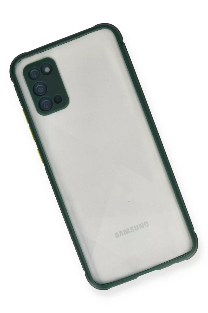 Newface Samsung Galaxy A02S Kılıf Miami Şeffaf Silikon - Koyu Yeşil