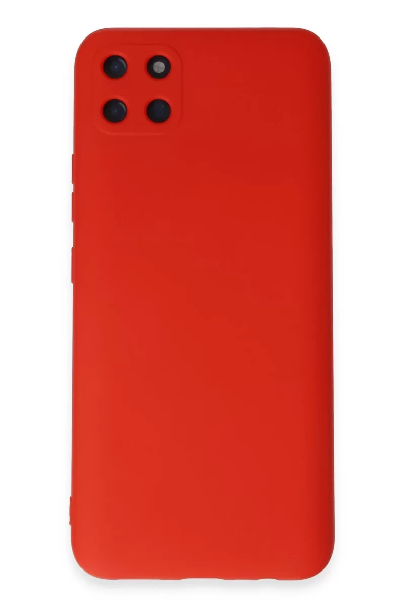 Newface Realme C11 Kılıf Nano içi Kadife Silikon - Kırmızı
