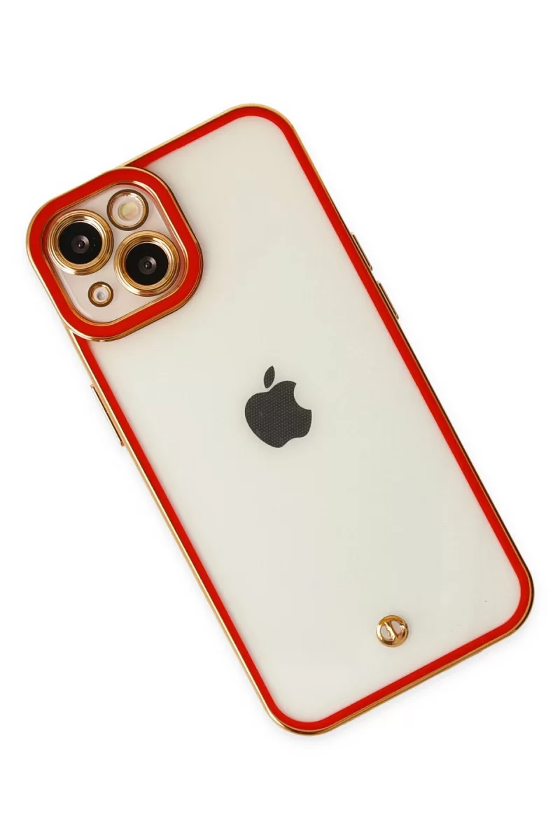 Newface Apple iPhone 14 Plus Kılıf Liva Lens Silikon - Kırmızı