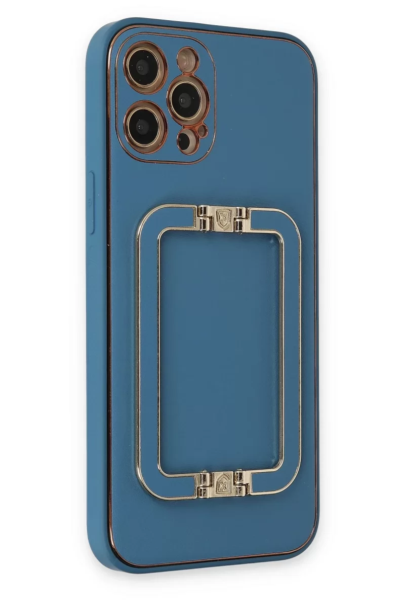 Newface Apple iPhone 12 Pro Max Kılıf Coco Elit Kapak - Mavi