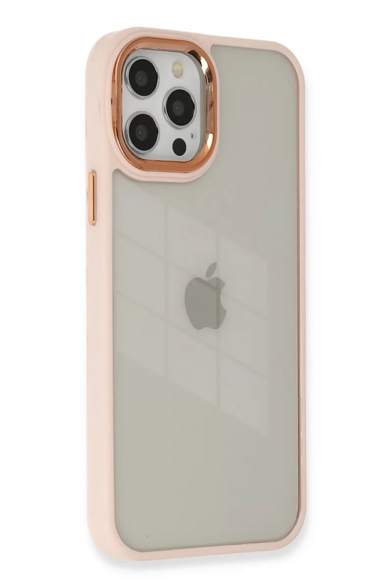 Newface Apple iPhone 12 Pro Max Kılıf Dora Kapak - Pudra