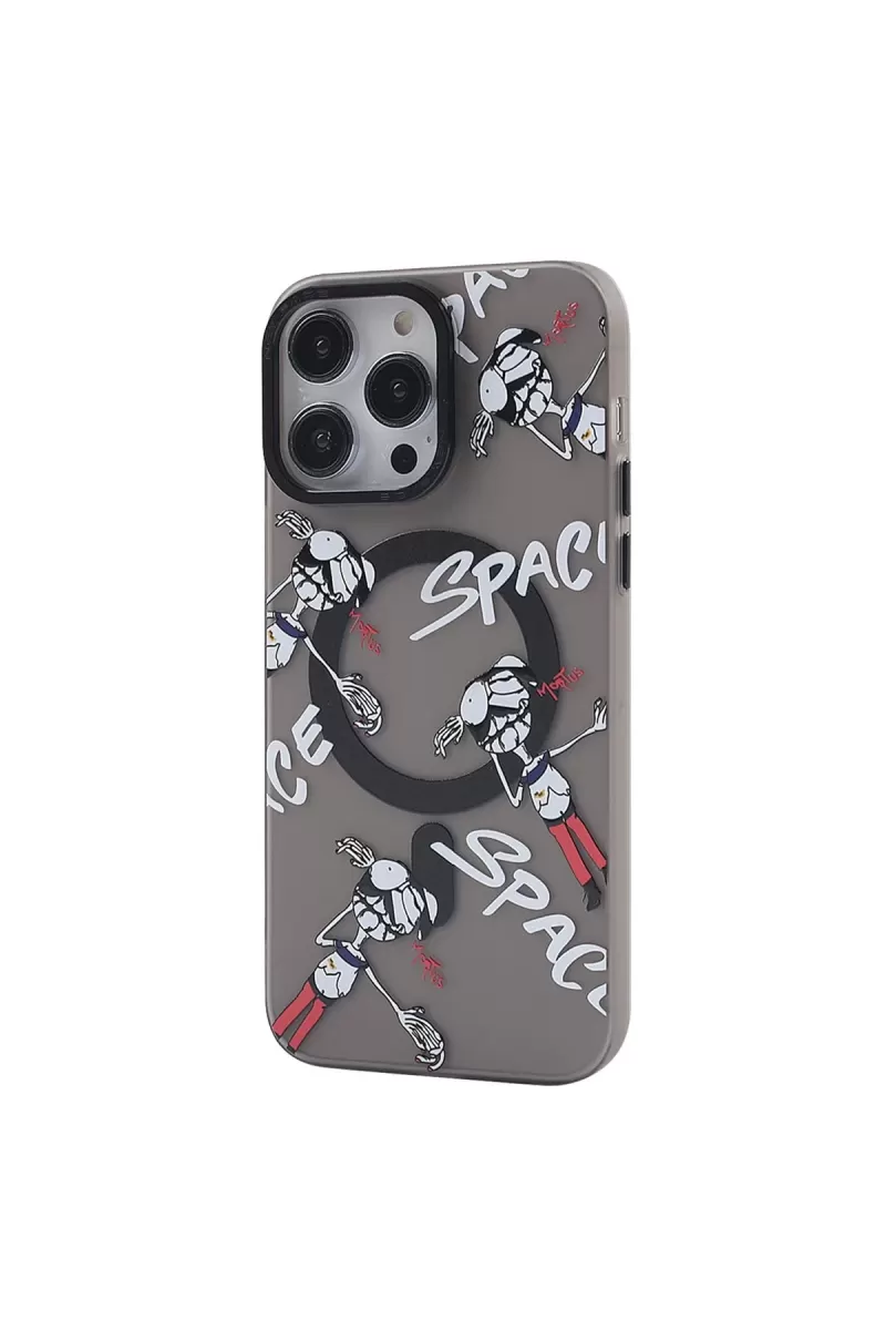 Newface Apple iPhone 13 Pro Kılıf Apollo Magneticsafe Desenli Kapak - Apollo Siyah - 3