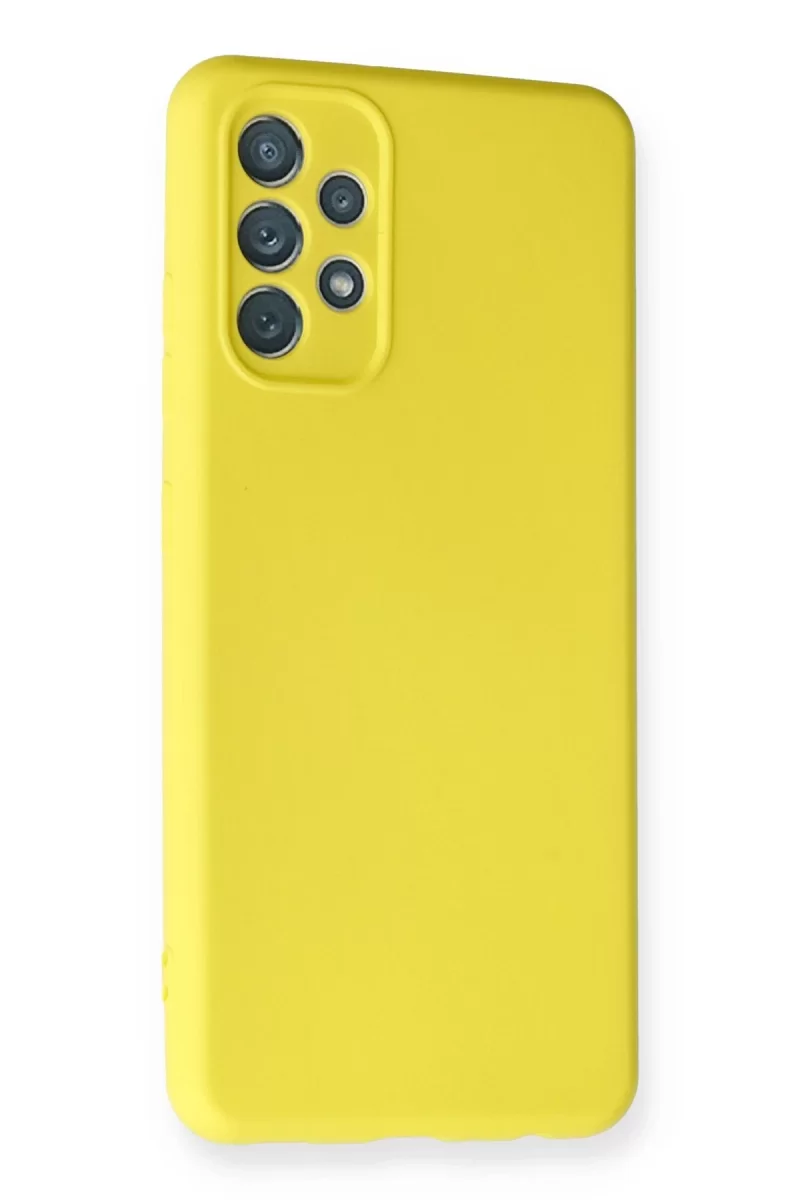 Newface Samsung Galaxy A32 Kılıf Nano içi Kadife Silikon - Sarı