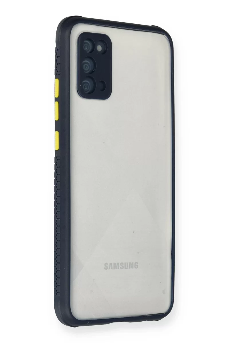 Newface Samsung Galaxy A02S Kılıf Miami Şeffaf Silikon - Lacivert