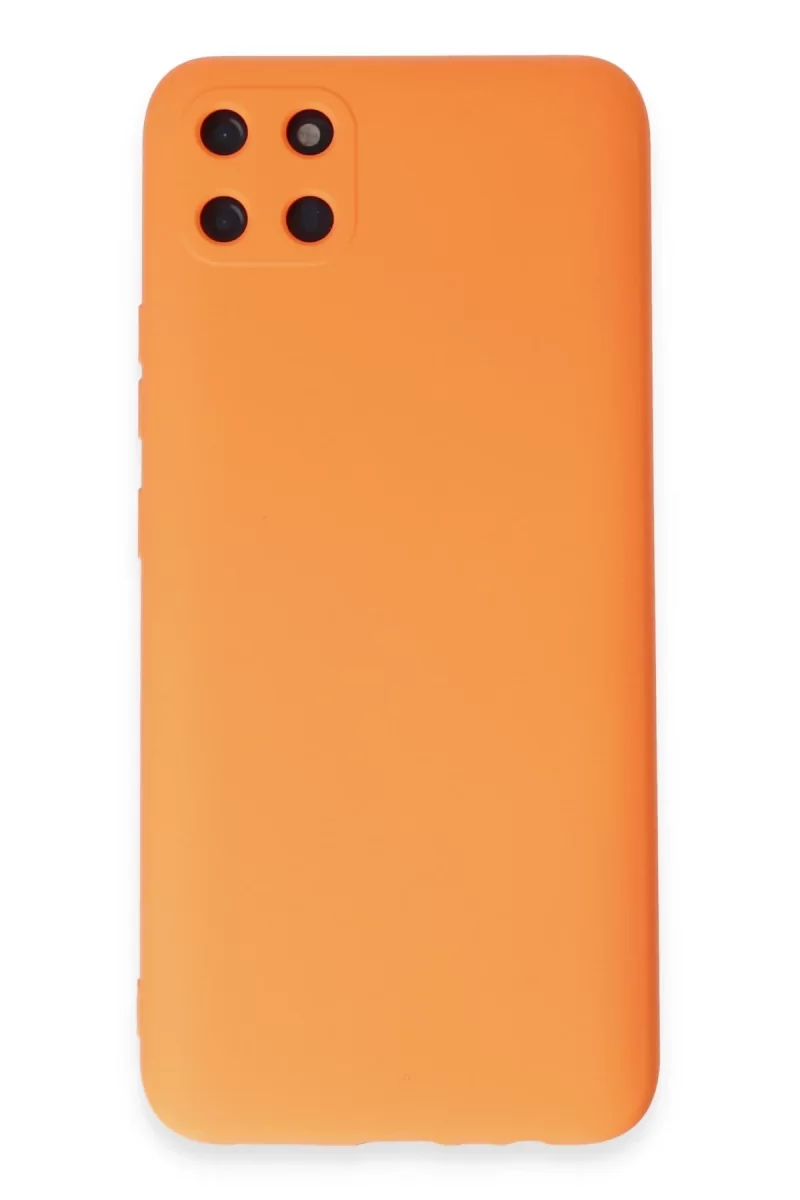 Newface Realme C11 Kılıf Nano içi Kadife Silikon - Turuncu