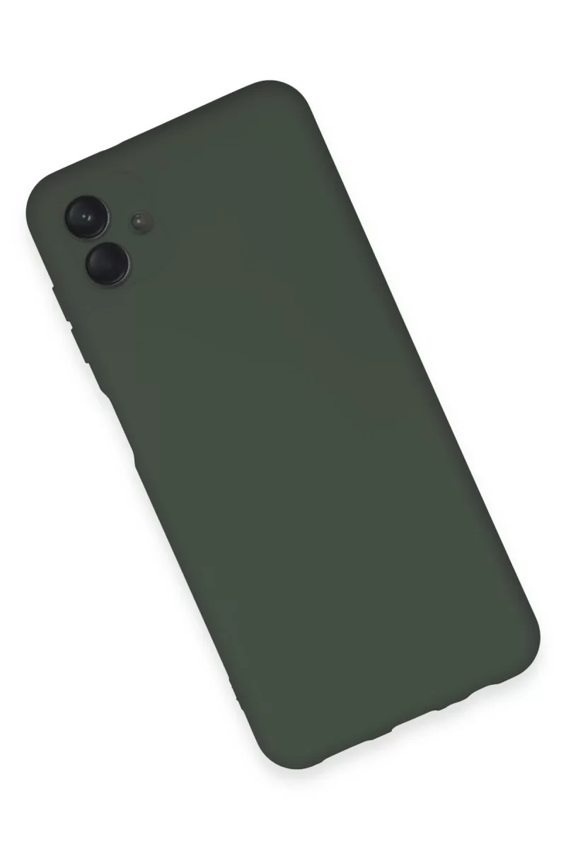 Newface Samsung Galaxy A04E Kılıf Nano içi Kadife Silikon - Koyu Yeşil