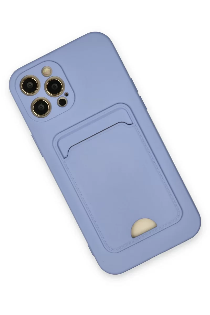 Newface Apple iPhone 12 Pro Max Kılıf Kelvin Kartvizitli Silikon - Lila