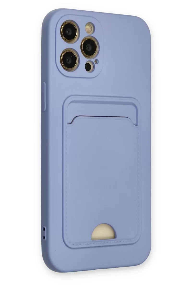 Newface Apple iPhone 12 Pro Max Kılıf Kelvin Kartvizitli Silikon - Lila