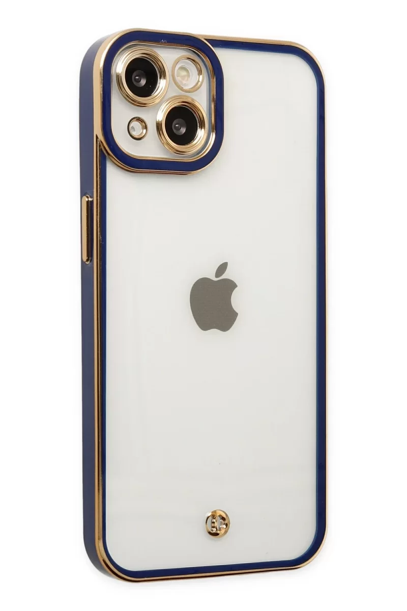 Newface Apple iPhone 14 Plus Kılıf Liva Lens Silikon - Mavi