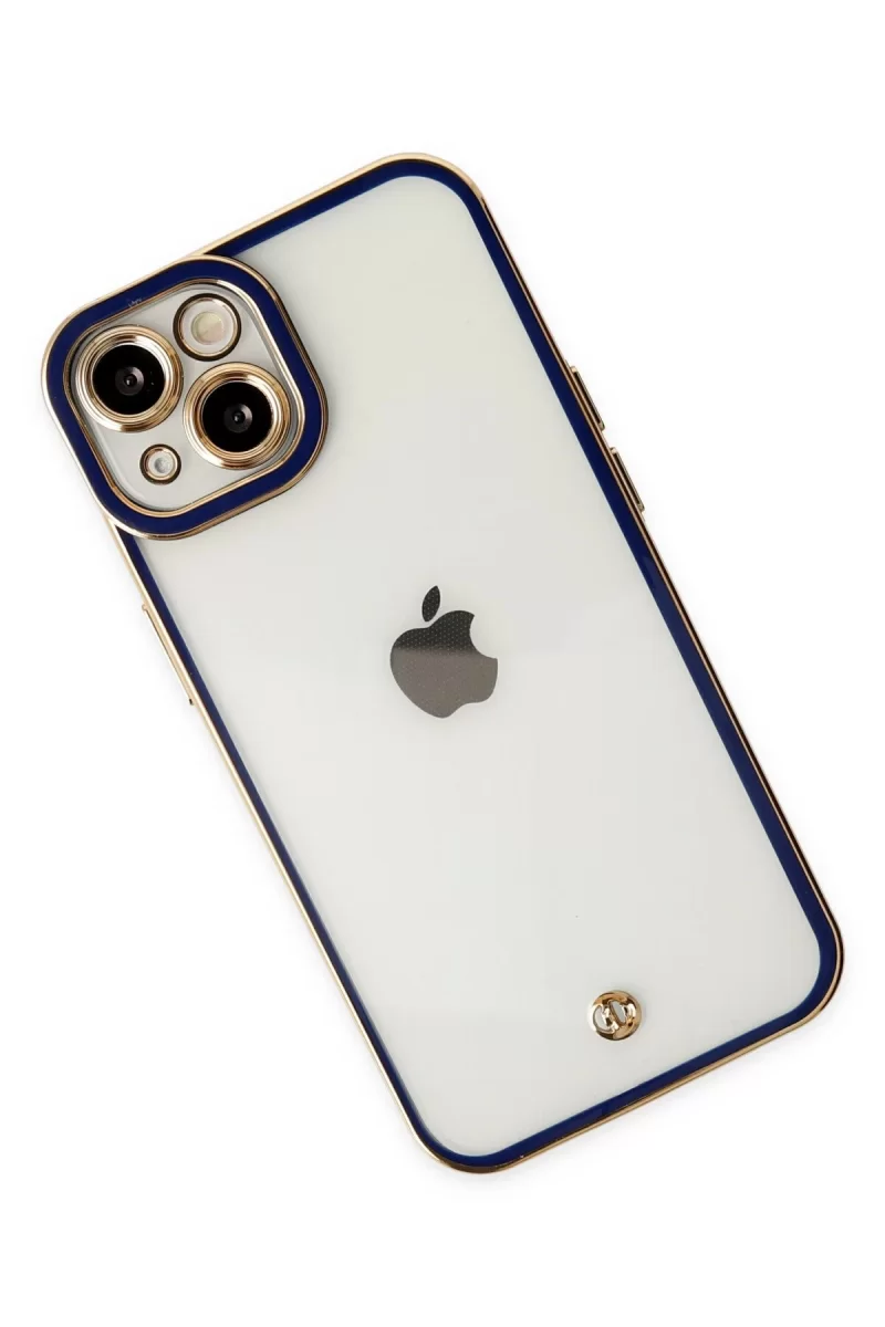 Newface Apple iPhone 14 Plus Kılıf Liva Lens Silikon - Mavi