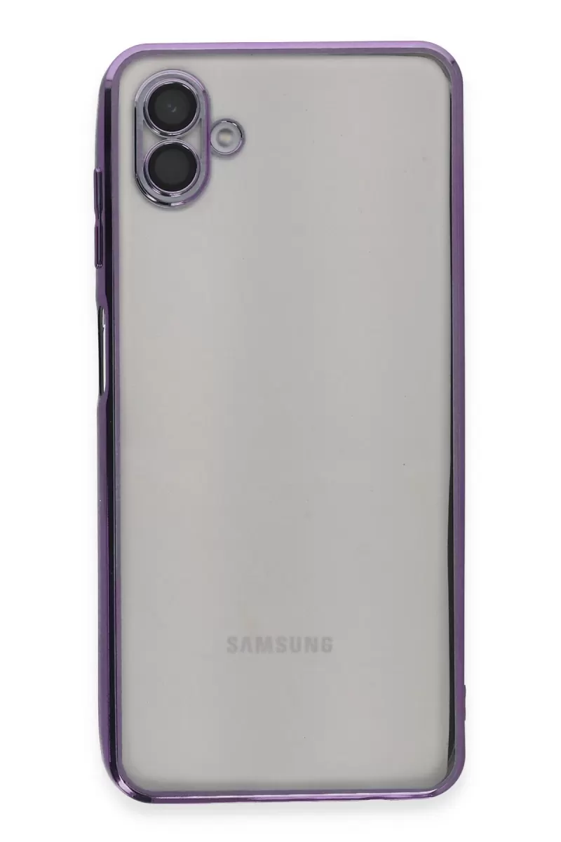 Newface Samsung Galaxy A04 Kılıf Razer Lensli Silikon - Mor