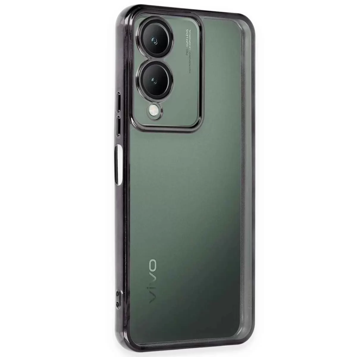 Newface Vivo Y17S Kılıf Razer Lensli Silikon - Siyah