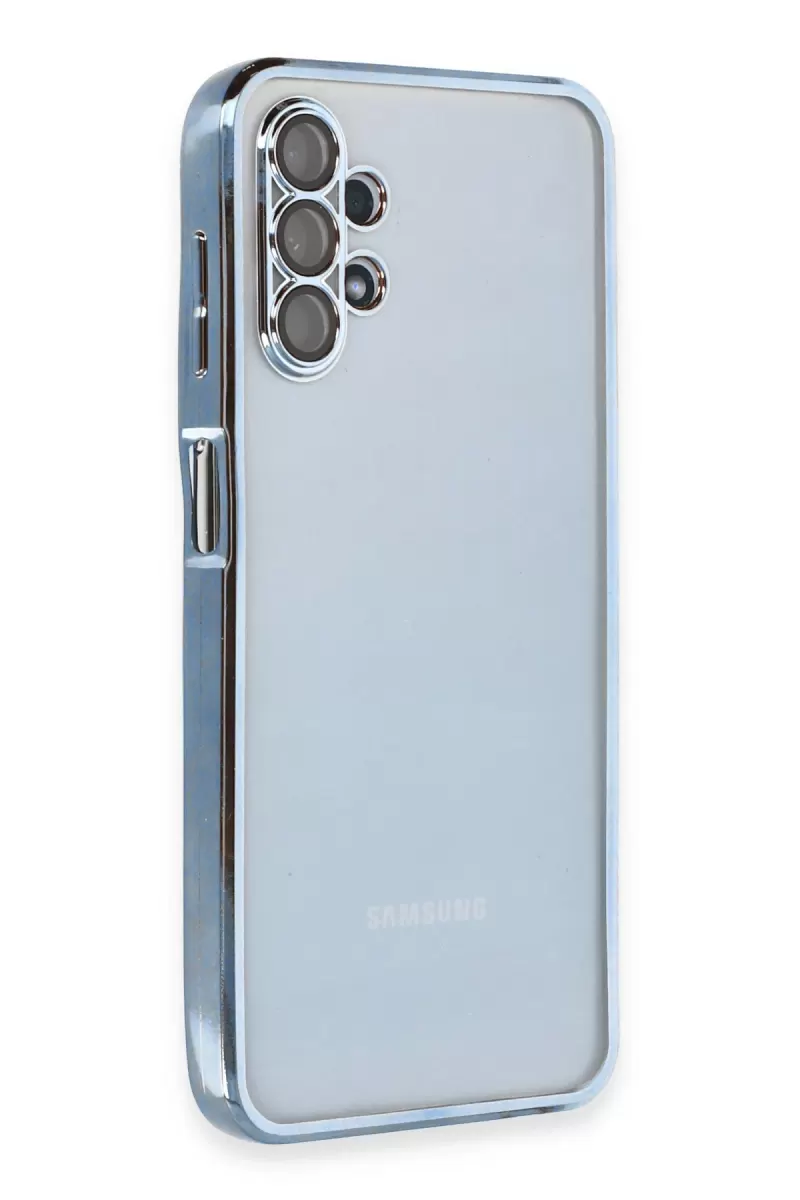 Newface Samsung Galaxy A13 4G Kılıf Razer Lensli Silikon - Açık Mavi