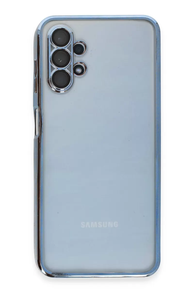 Newface Samsung Galaxy A13 4G Kılıf Razer Lensli Silikon - Açık Mavi