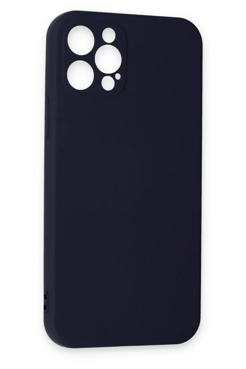 Newface Apple iPhone 12 Pro Max Kılıf Nano içi Kadife Silikon - Lacivert