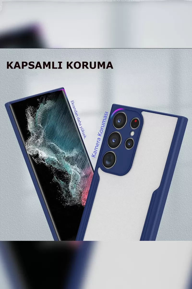 Newface Samsung Galaxy S23 Ultra Kılıf Platin Silikon - Kırmızı