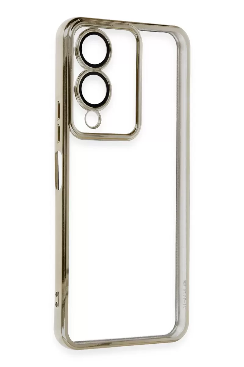 Newface Vivo Y17S Kılıf Razer Lensli Silikon - Gold