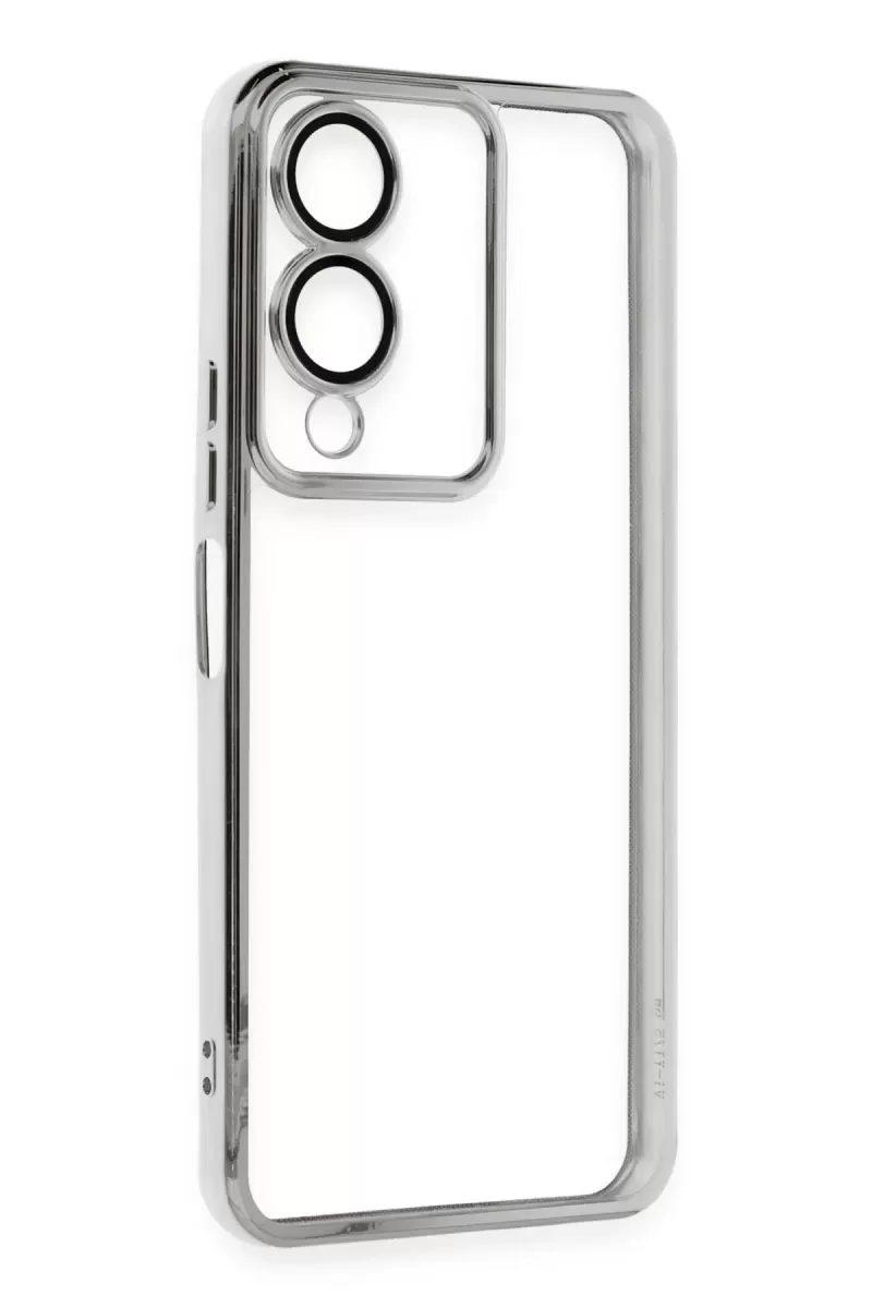 Newface Vivo Y17S Kılıf Razer Lensli Silikon - Gümüş