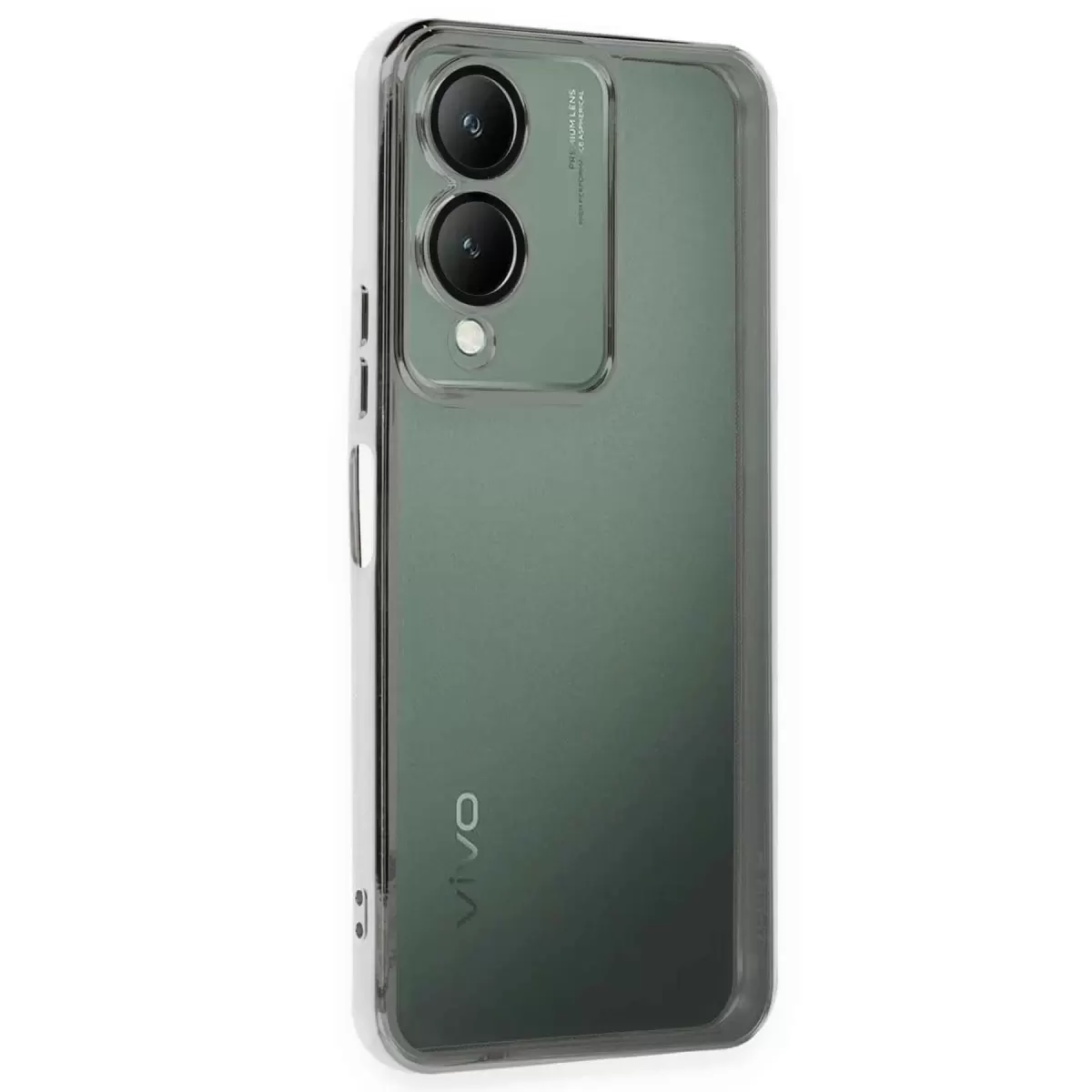 Newface Vivo Y17S Kılıf Razer Lensli Silikon - Gümüş