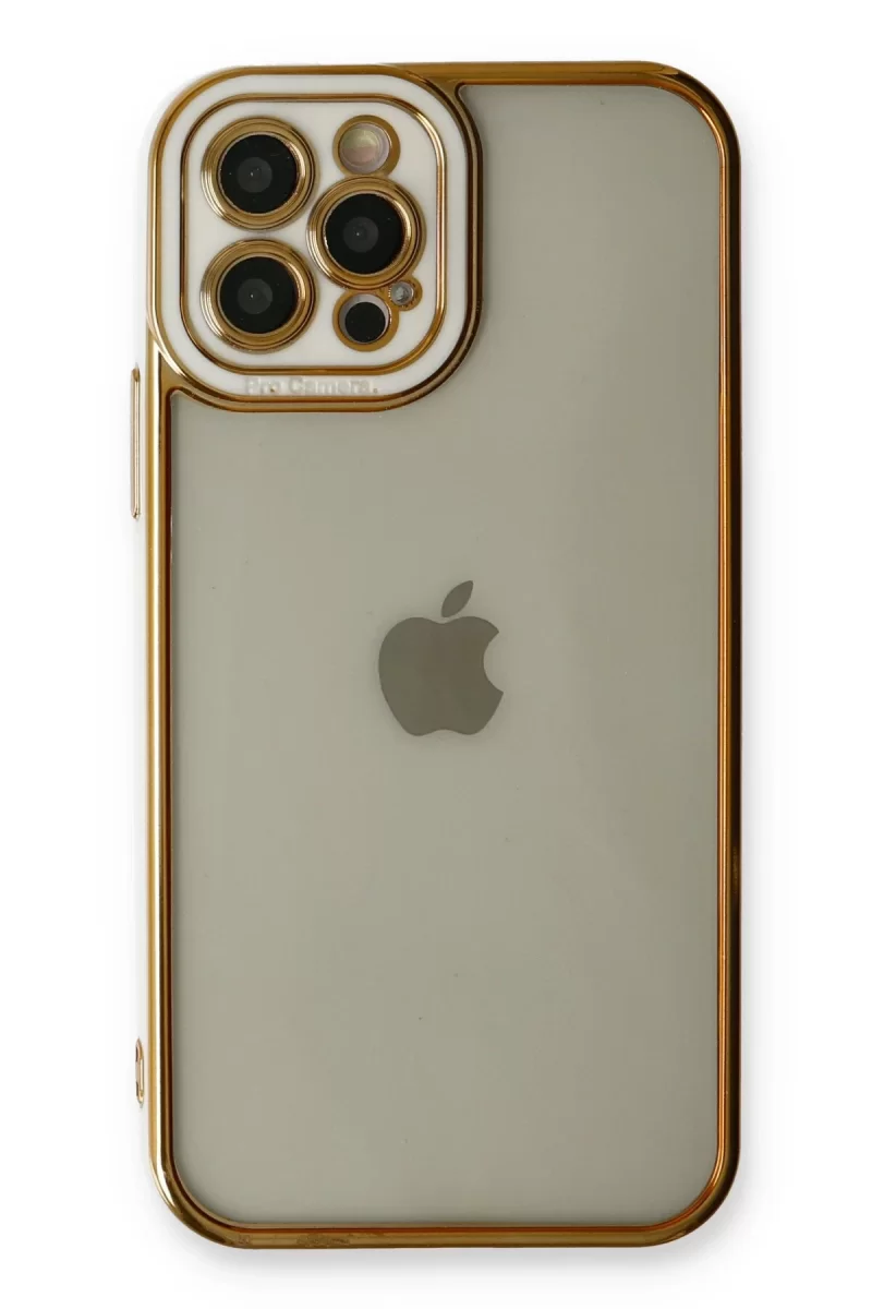 Newface Apple iPhone 12 Pro Kılıf Liva Lens Silikon - Beyaz