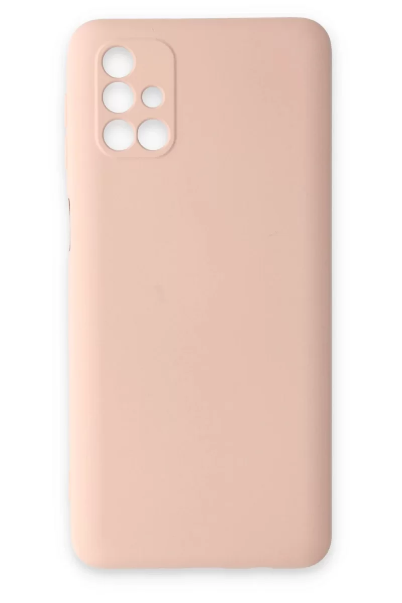 Newface Samsung Galaxy M31S Kılıf Nano içi Kadife Silikon - Pudra