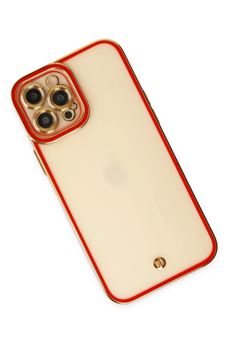 Newface Apple iPhone 12 Pro Kılıf Liva Lens Silikon - Kırmızı