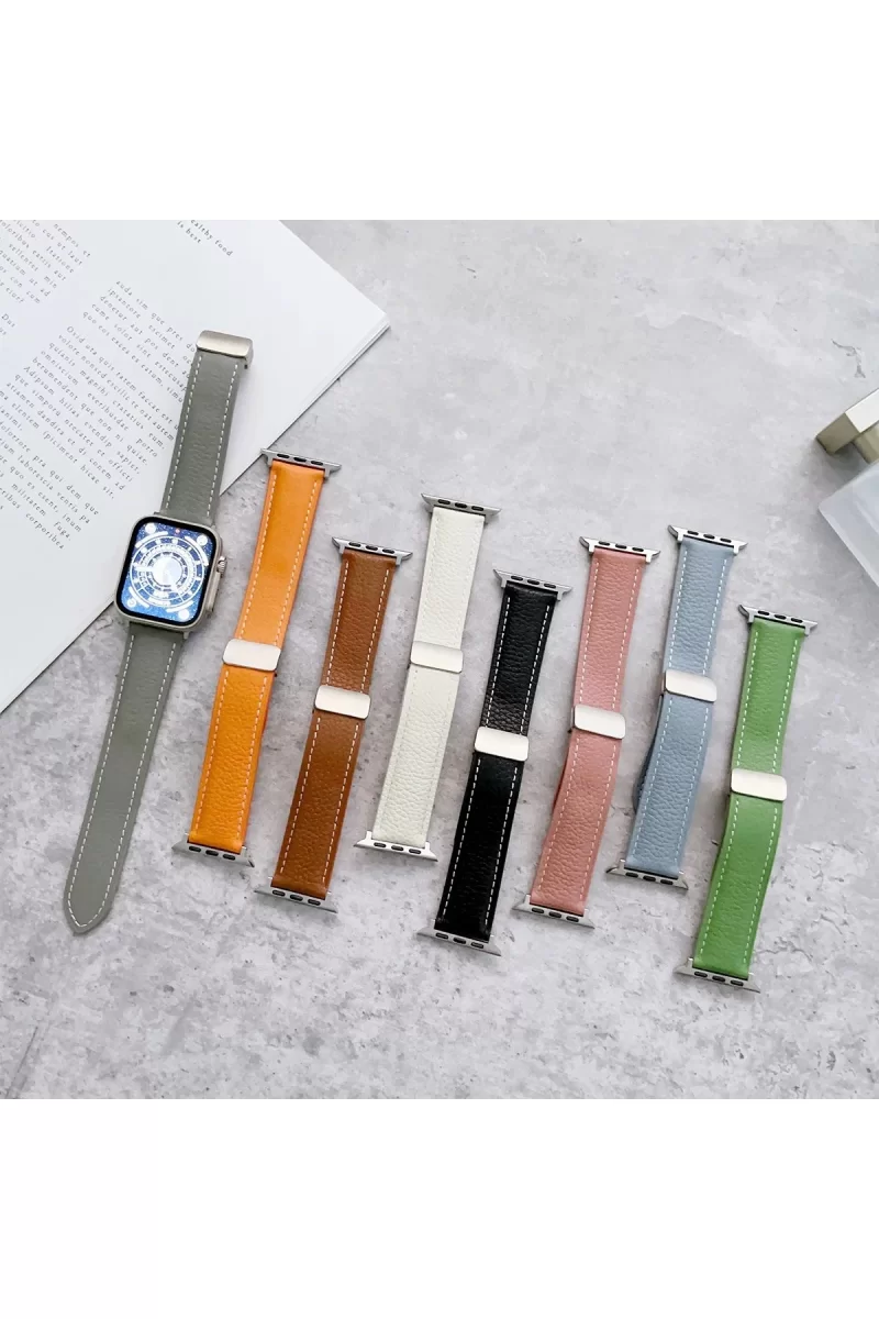 Newface Apple Watch 38mm KR414 Daks Deri Kordon - Siyah