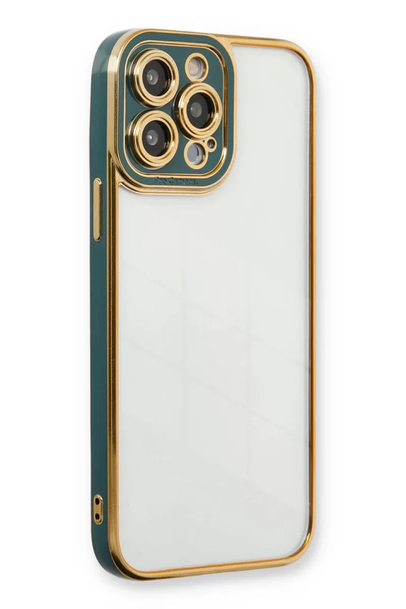 Newface Apple iPhone 13 Pro Max Kılıf Liva Lens Silikon - Yeşil