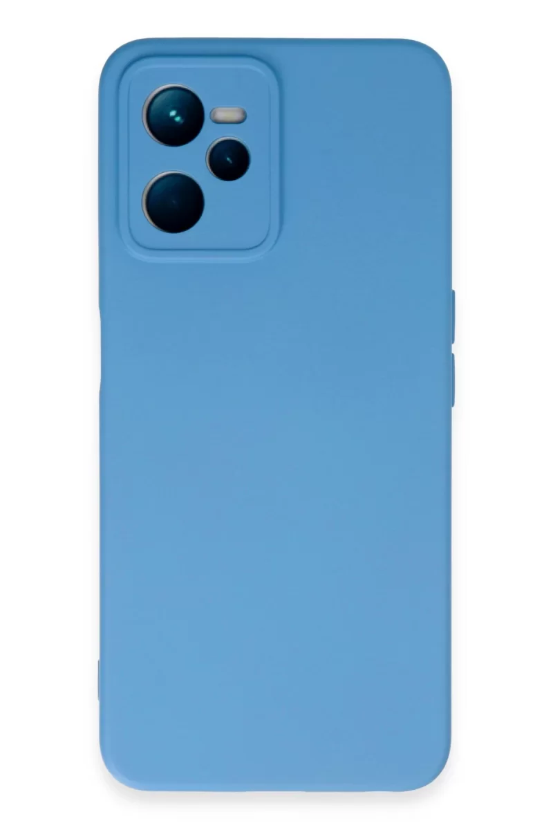 Newface Realme C35 Kılıf Nano içi Kadife Silikon - Mavi