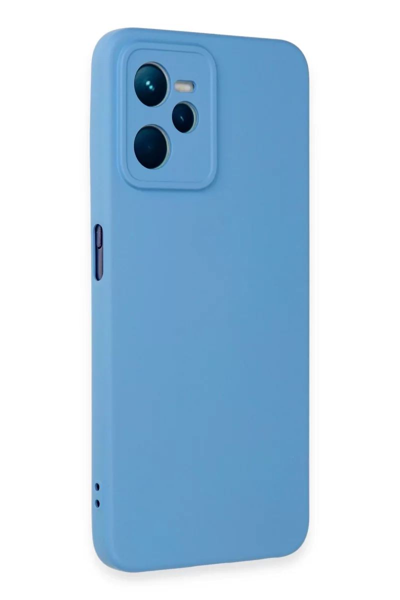 Newface Realme C35 Kılıf Nano içi Kadife Silikon - Mavi