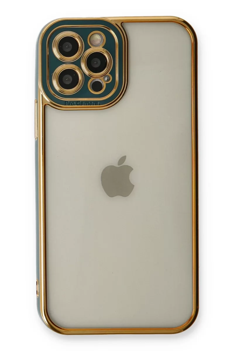 Newface Apple iPhone 12 Pro Kılıf Liva Lens Silikon - Yeşil