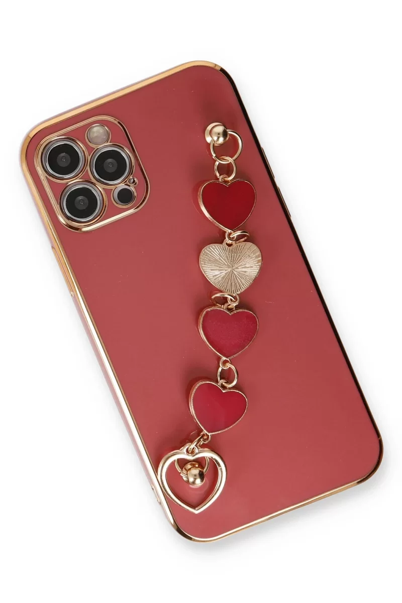 Newface Apple iPhone 12 Pro Kılıf Esila Silikon - Kırmızı