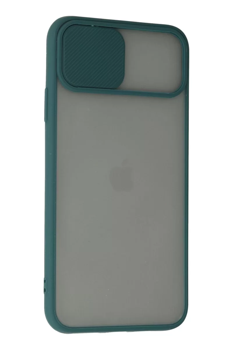 Newface Apple iPhone 11 Pro Kılıf Palm Buzlu Kamera Sürgülü Silikon - Yeşil
