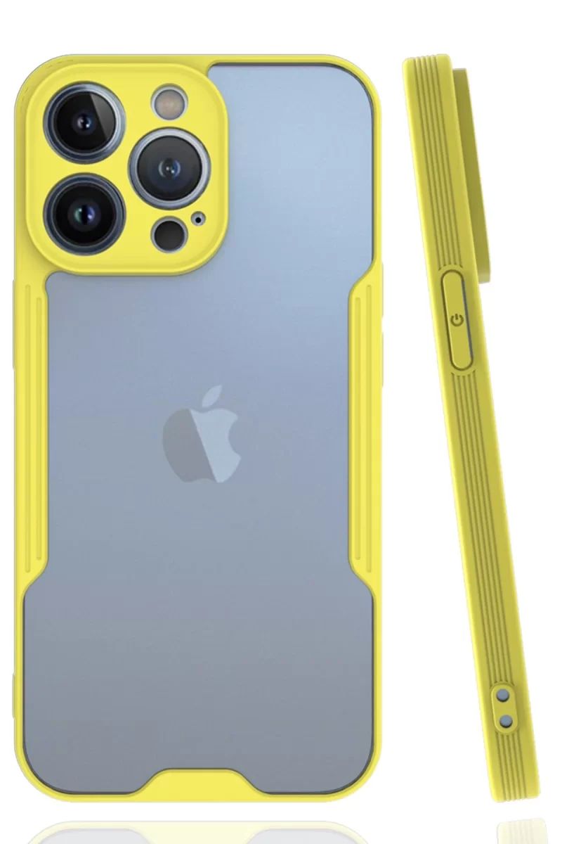 Newface Apple iPhone 14 Pro Kılıf Platin Silikon - Sarı