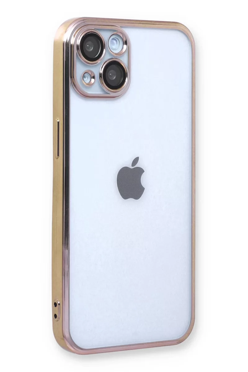 Newface Apple iPhone 14 Kılıf Razer Lensli Silikon - Gold