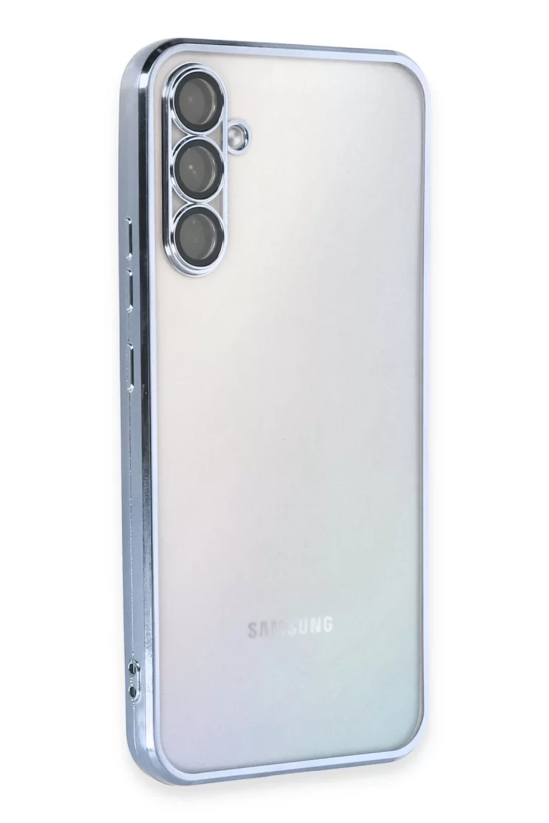 Newface Samsung Galaxy A54 5G Kılıf Razer Lensli Silikon - Açık Mavi